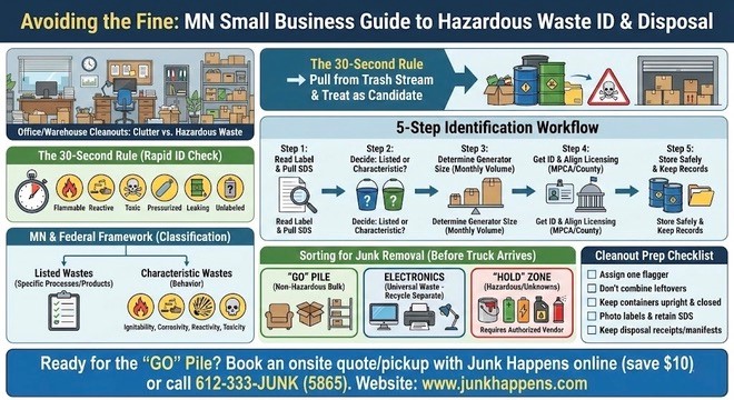 Minnesota small business guide to hazardous waste ID and disposal with junk removal tips